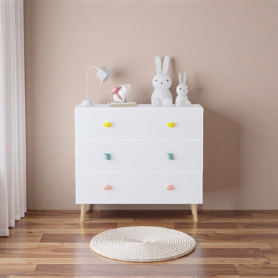 Kids 3 Drawer Dresser, Baby Nightstand For Bedroom, Storage Cabinet For Toddler Child For Living Room, Toddler Room, Nursery, Closet, Apartment by 17 Stories