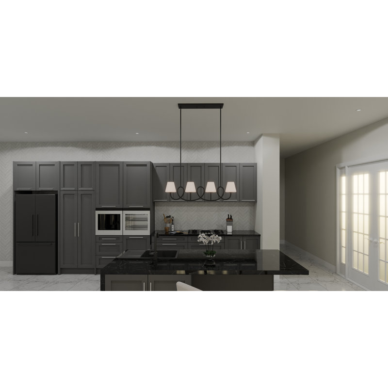 Lustre linéaire à 4 lumières pour îlot de cuisine Atkins