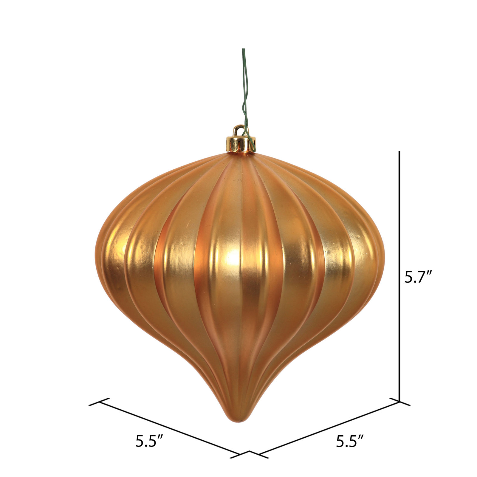 5.7" Onion Christmas Ornament UV, Antique Gold