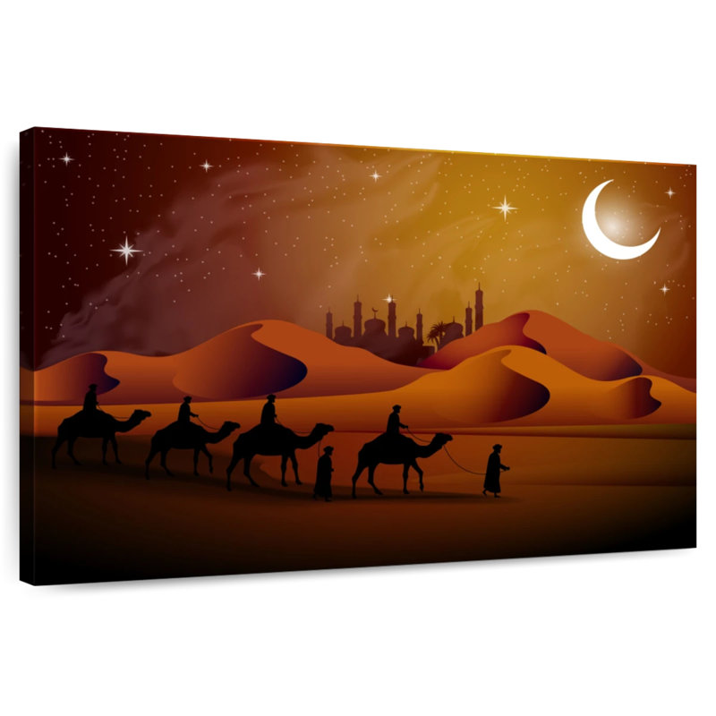 Alvord Moonlit Camel Caravan, 26" H x 39" W