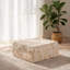 Table basse ronde en fausse pierre beige neutre, centre de table Mid-Century pour les salons-129847151
