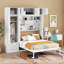 Grand lit escamotable escamotable grand format avec armoire supérieure, tablettes et garde-robe-1753059619