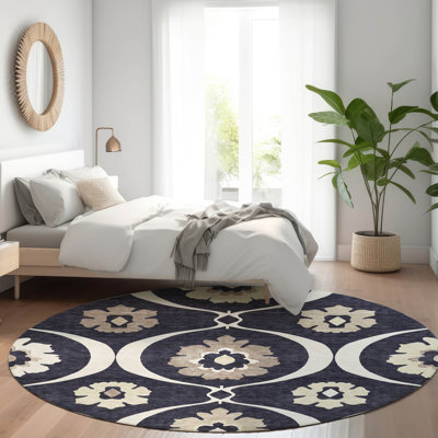 Tapis noir Prisco lavable à la machine de qualité supérieure