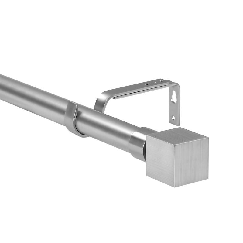 Tringle à rideaux simple Zaytoune Wright, l 48 po à 84 po, Acier brossé
