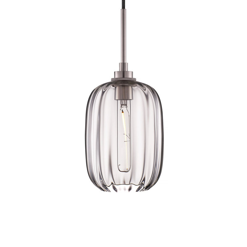 1 - Light Jar Pendant, Clear, 9.25" H x 6.5" W x 6.5" D