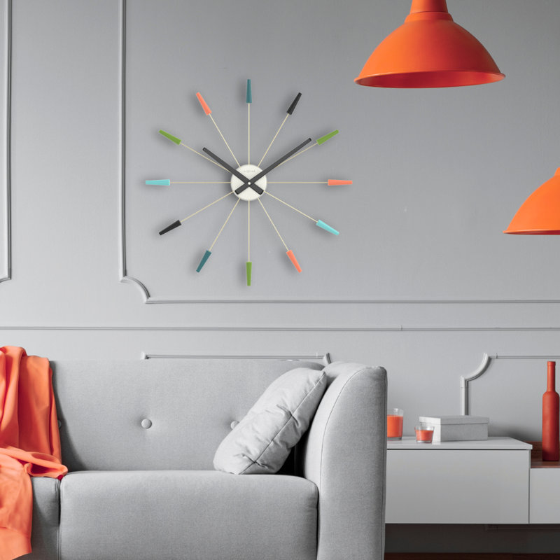 Plug Inn Metal Wall Clock, Multi-Colour