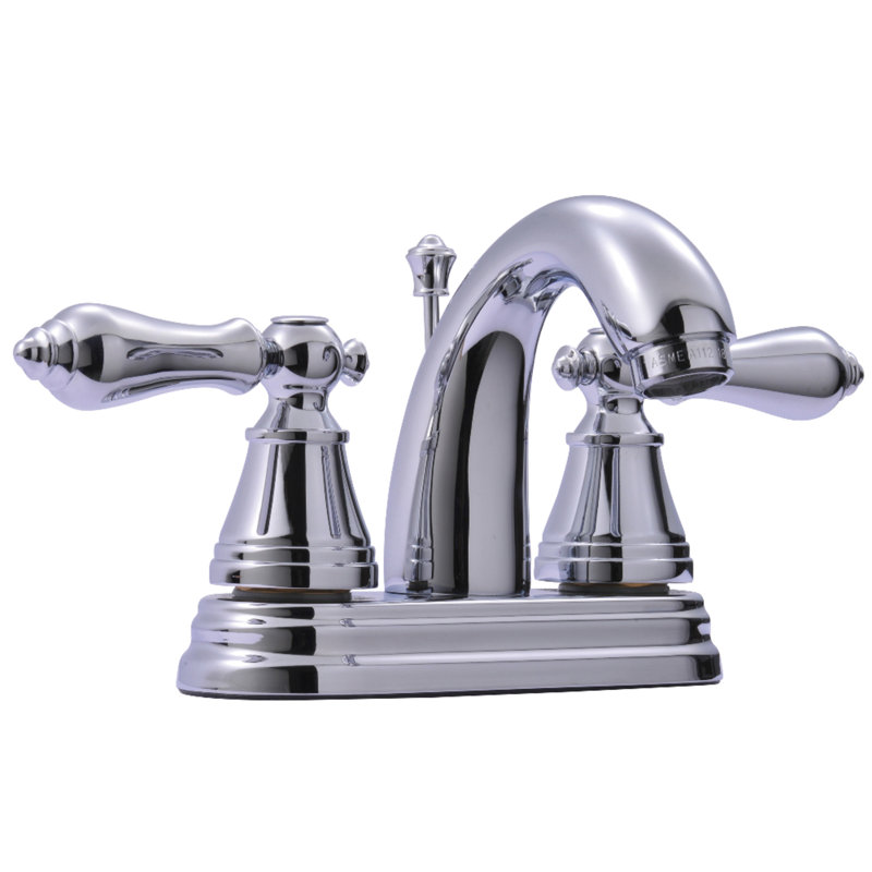 Kingston Brass English Classic Two-Handle 3-Hole Deck Mount 4" Centerset Bathroom Faucet with Plastic Pop-Up, Polished Chrome