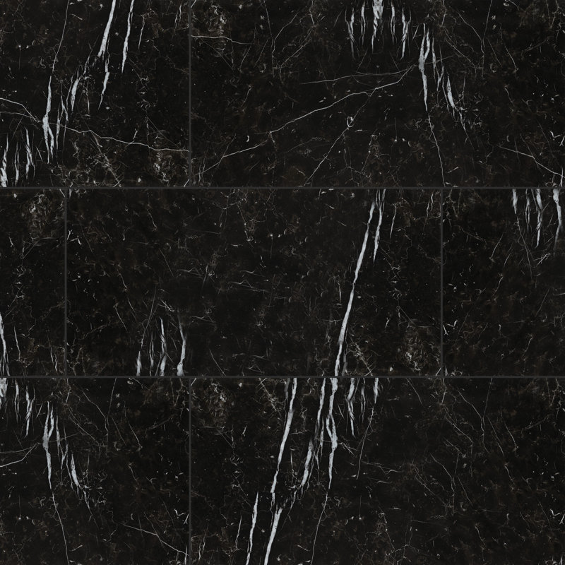 Palazza 12 in. x 24 in. Matte Porcelain Marble Look Floor and Wall Tile, Nocturne