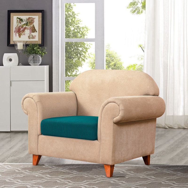 Box Cushion Armchair Slipcover, Blue