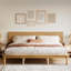 Cadre de lit plateforme king size de style moderne du milieu du siècle avec tête de lit ergonomique et sans sommier tapissier-1742880676