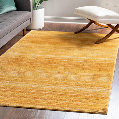 Osteen Striped Yellow Area Rug