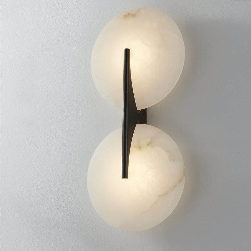 Asteria 2 Light Wall Sconce, Black Brass