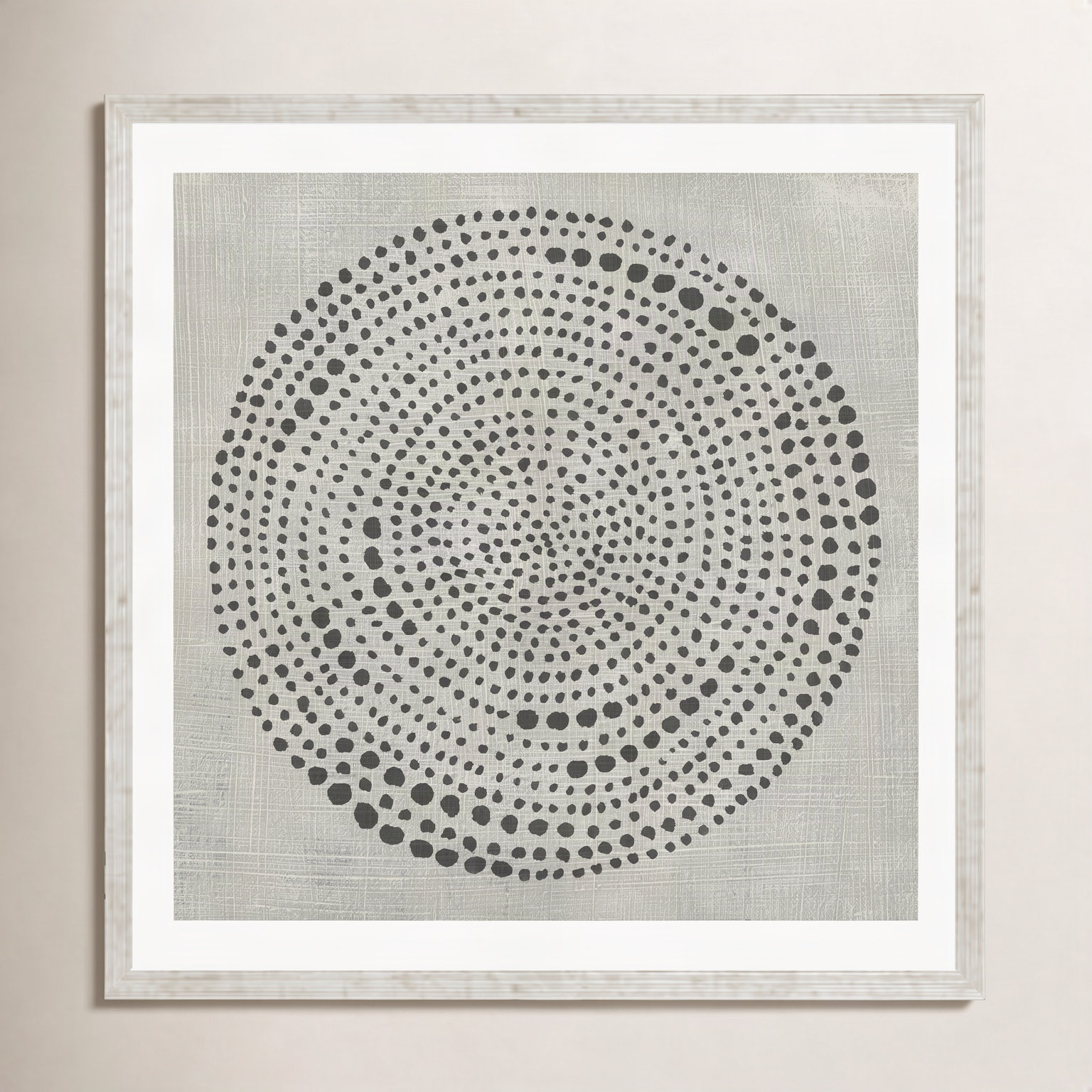 Mythos I Painting by Chariklia Zarris, 41.8" H x 41.8" W x 1.18" D, White Single Picture Frame with Mat
