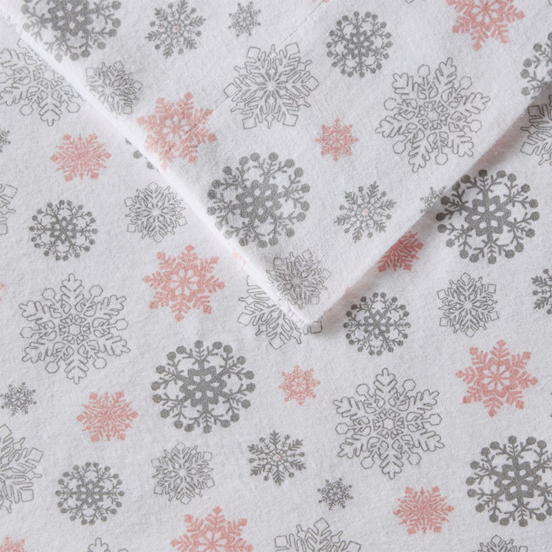 Gracie Mills Paradise Flannel Printed Sheet Set, Queen Sheet Set with 2 Pillowcases