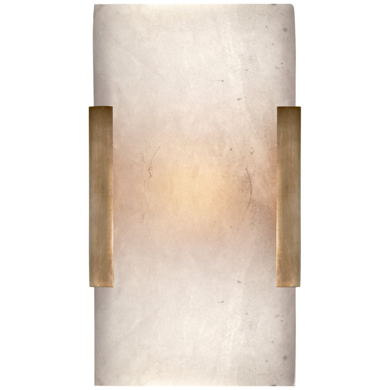 Kelly Wearstler Covet Wide Clip Bath Sconce, Antique-Burnished Brass