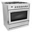 Cosmo 36 po Nebula Collection Cuisinière à gaz, 5 brûleurs, four à convection rapide, poignée en acier inoxydable