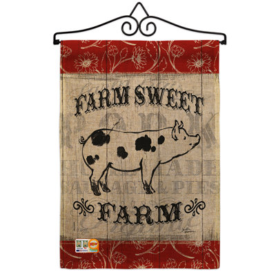 En toile jute de porc à ferme de porcs doux, motif d’impressions décoratives de polyester à 2 côtés 1,5 x 1,1 pieds