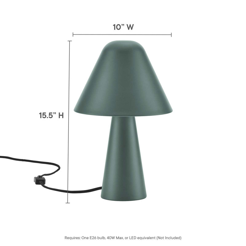 Green Metal Mushroom Adjustable Table Lamp