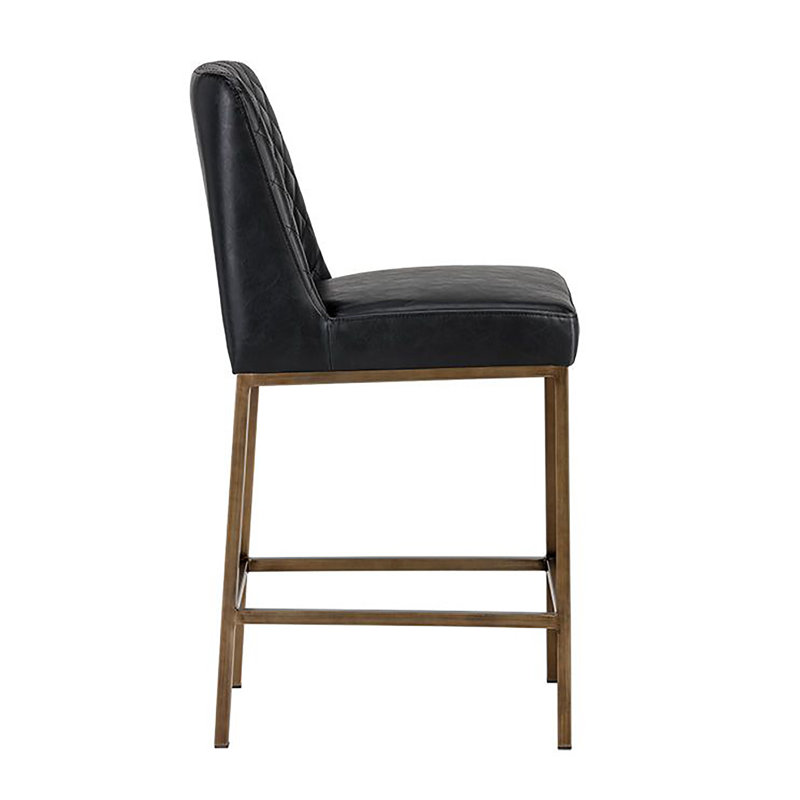 5West Bar & Counter Stool, Black Faux Leather, Counter Stool (26" Seat Height)