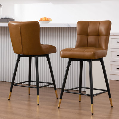 26"Swivel Upholstered Bar Stool