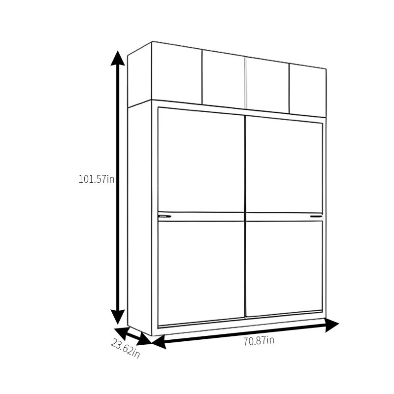 Garde-robe simple bicolore, H 102 po x l 71 po x P 24 po