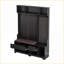 Arbre d'entrée avec portemanteau, banc de rangement et amp; Panneau perforé bricolage | Bois aggloméré + fer | Noir-1293383512