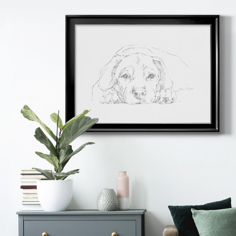 Lazy Dog III " Lazy Dog III ", Black Framed, 30.5" H x 42.5" W x 1.25" D, No Mat
