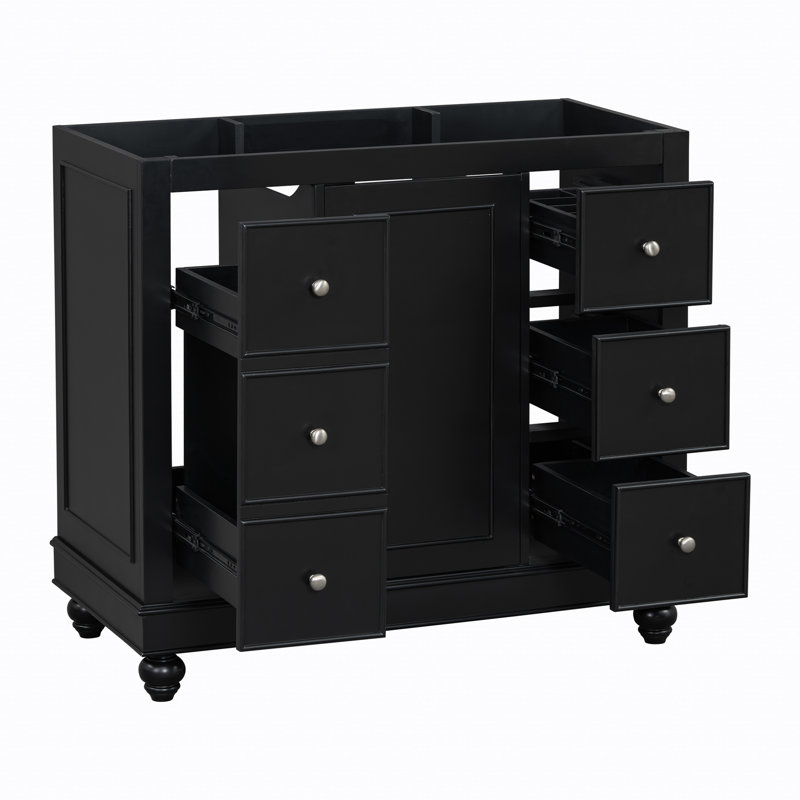 Meuble-lavabo polyvalent avec lavabo, 4 tiroirs et 1 porte