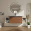 Meuble-lavabo mural multifonctionnel avec lavabo et deux armoires latérales séparées-133678064