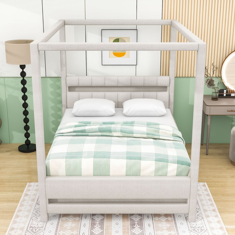 Canopy Platform Bed with LED Lights