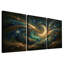 Art mural sur toile nébuleuse cosmique tourbillonnante avec croissant de lune doré-1077401865