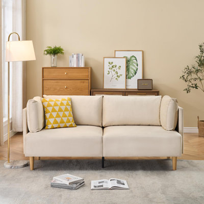 76" Sofa Couch, Comfy Upholstered Loveseat With Extra Deep Seats