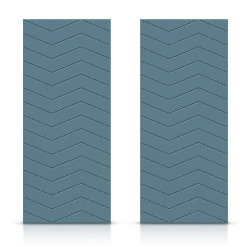 Portes de placard coulissantes à panneaux, Bleu dignité, 84 po x 84 po