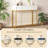 Modern console table with two storage drawers & stripe design, sleek entryway sofa table for living room & hallway, white