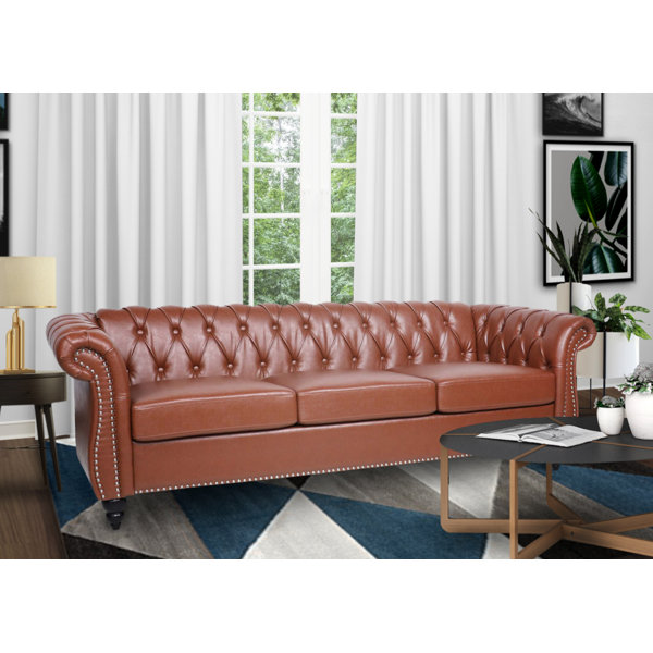 Charlton Home® Alexzandrea 84'' Faux Leather Sofa | Wayfair