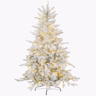 5ft Tall Pencil Prelit Artificial Christmas with Warm White LED Light and 931 Tips