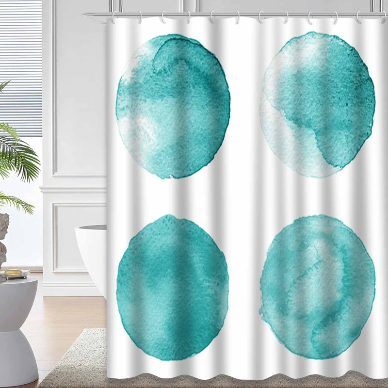 Rideau de douche bleu imperméable, rideaux de douche pour la salle de bain avec 12 crochets, 72" L x 84" W