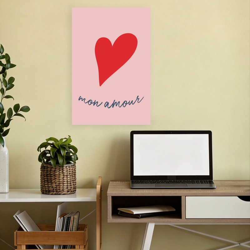 Monamourpinkred Ratioiso Romantic Abstract Contemporary Wall Art Print by Talitha McQueen - Print, 45.72cm H x 30.48cm W