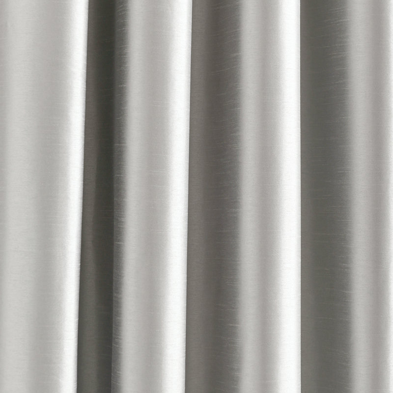 Light Gray Faux Silk Blackout Grommet Window Curtain Panel 52"W x 95"L