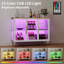 Liqueur avec porte en verre, tablettes réglables, lumière RVB-1311379379