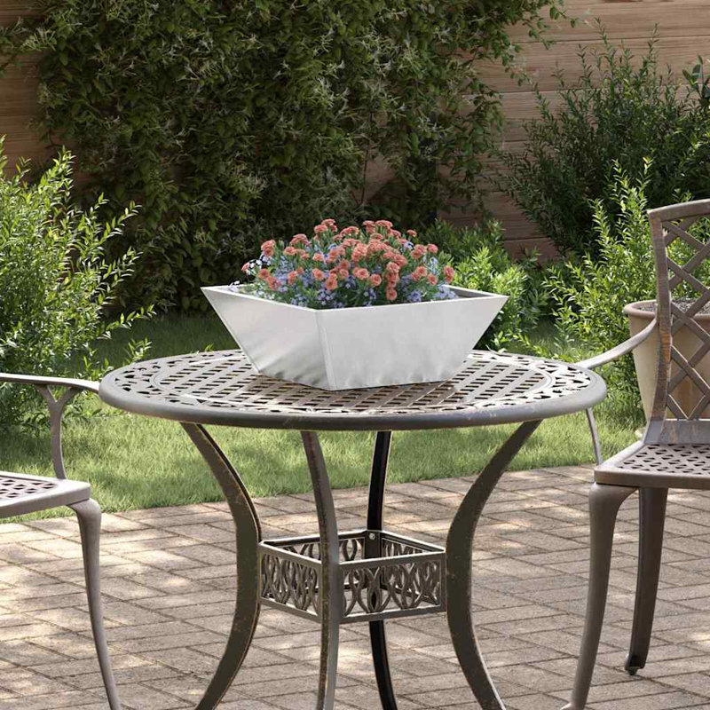 Garden Planter Decor Metal Trapezoidal Outdoor Modern Terrace Holder, 15cmH x 40cmW x 40cmD