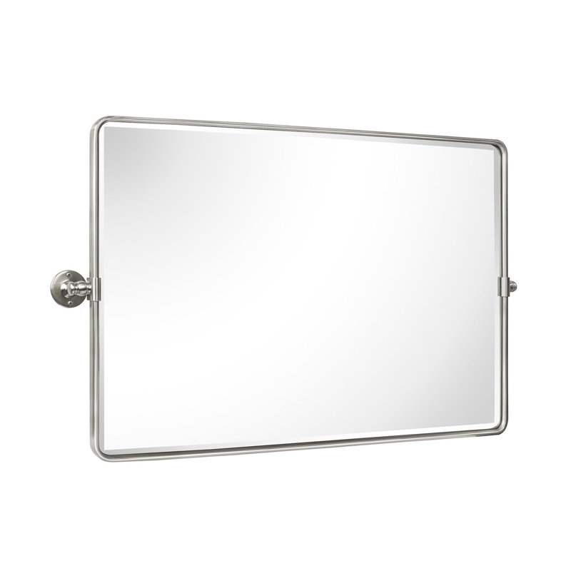 Miroir pivotant biseauté, Nickel brossé, 23 po x 35 po