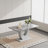 Avdain 63" Modern American Rectangular Faux Marble Top Dining Table with U-shaped Pedestal Base-2060811574