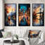 «Colorful New York Bronx», 3 pièces sur toile-89799358-89799359