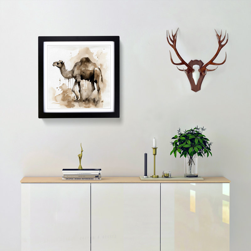 Single Picture Frame Print on Wood, Black