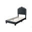 Lit simple en tissu avec tête de lit à motif floral et revêtement à DEL-1020434712-1020434715