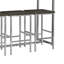 Ensemble de table de comptoir 4 pièces en chêne foncé et chrome avec prise de courant intégrée - Table de salle à manger rectangulaire contemporaine et 4 tabourets pour la salle à manger