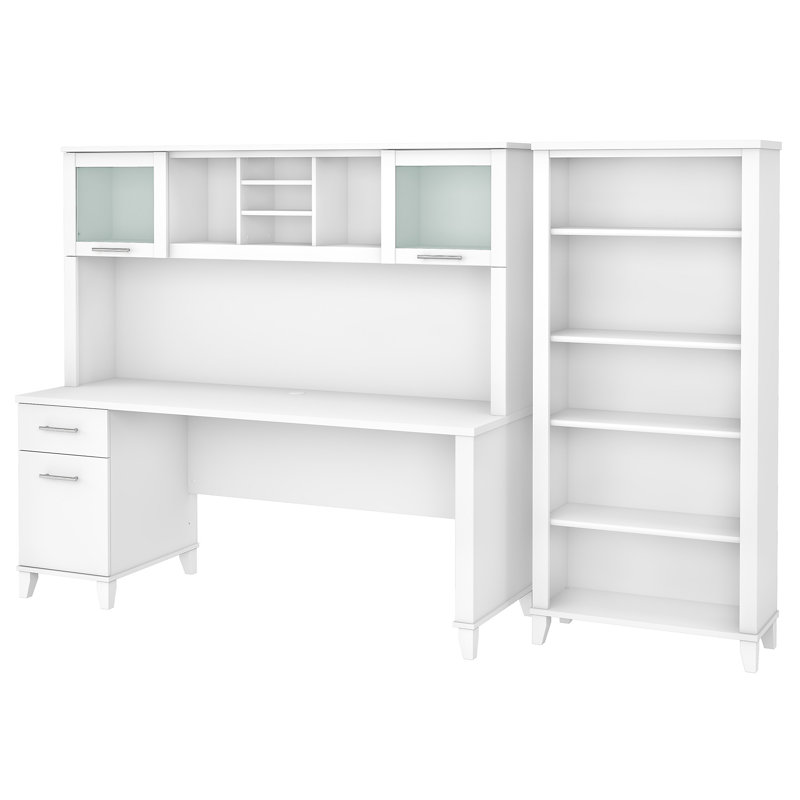 Bureau avec huche Ovia, Blanc