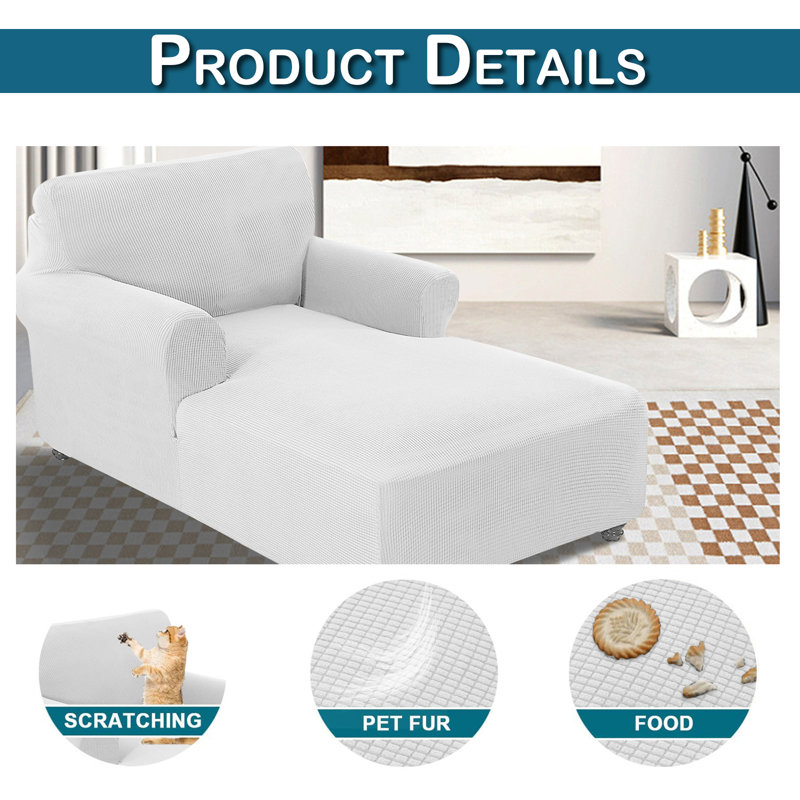 Housse pour chaise longue à coussins carrés / rectangulaires, Mélange de polyester blanc