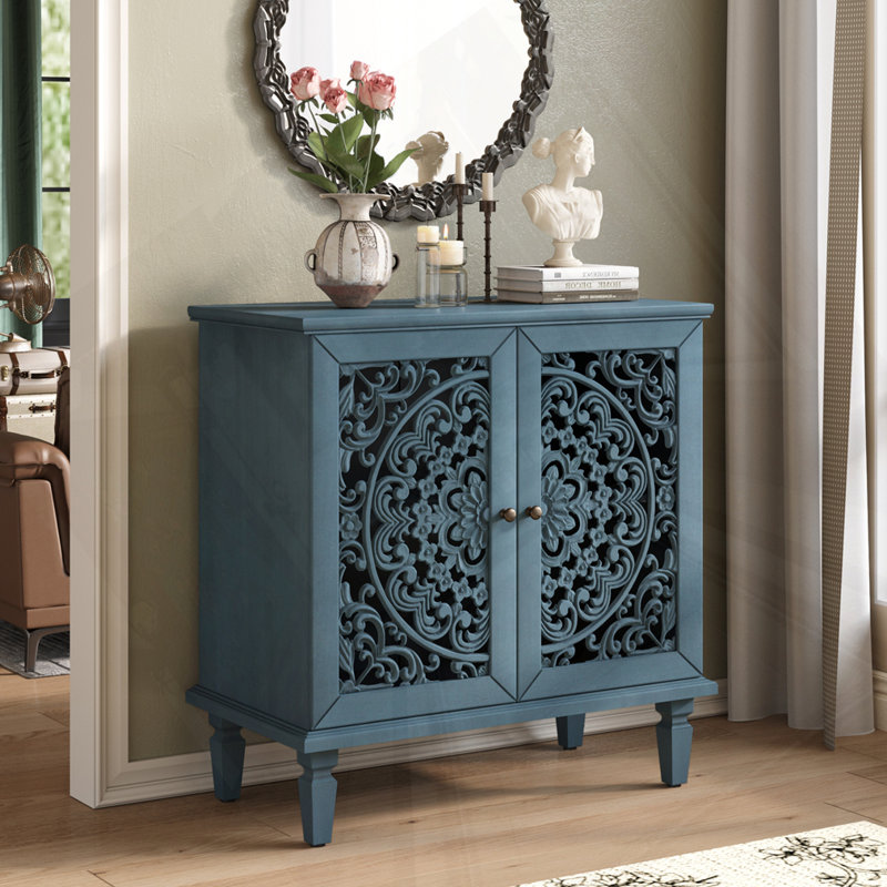 Buffet de rangement Vintage 2 pièces, Bleu antique